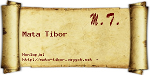 Mata Tibor névjegykártya